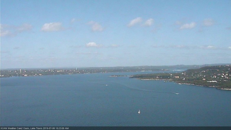 Lake Travis webcam, July 6, 2019 9:25 AM CT