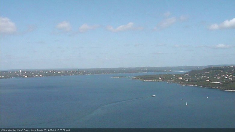 Lake Travis webcam, July 6, 2019 9:30 AM CT