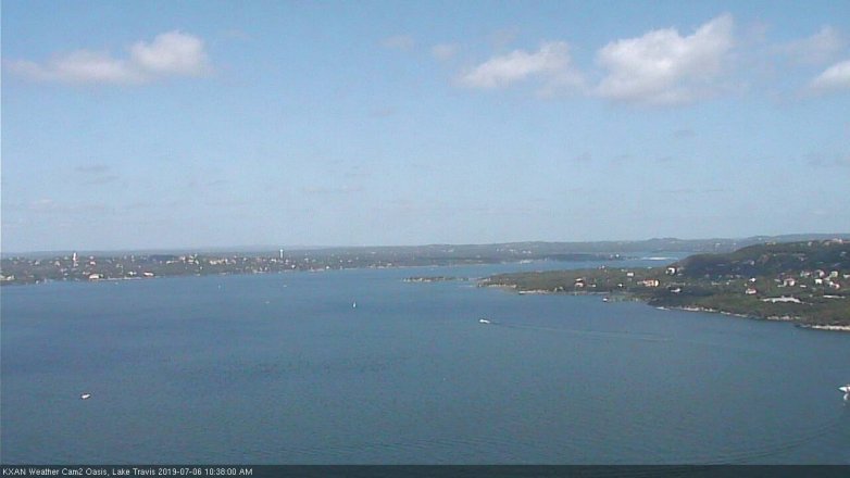 Lake Travis webcam, July 6, 2019 9:40 AM CT