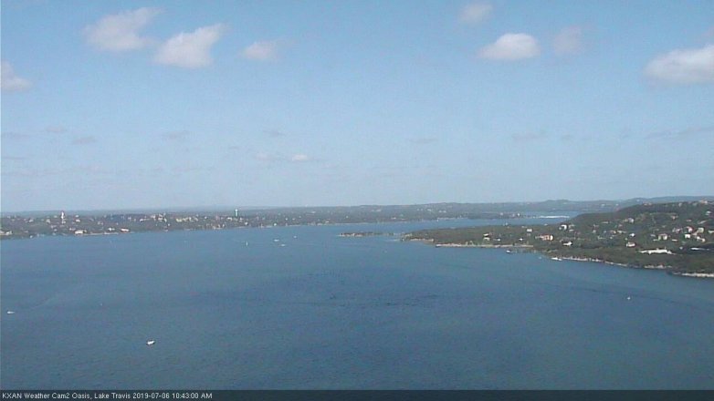 Lake Travis webcam, July 6, 2019 9:45 AM CT