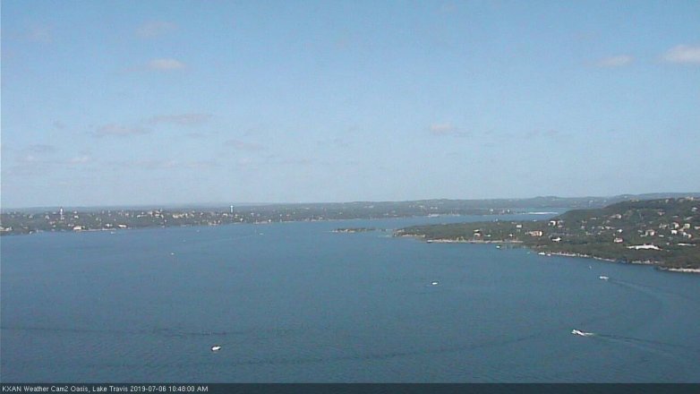Lake Travis webcam, July 6, 2019 9:50 AM CT