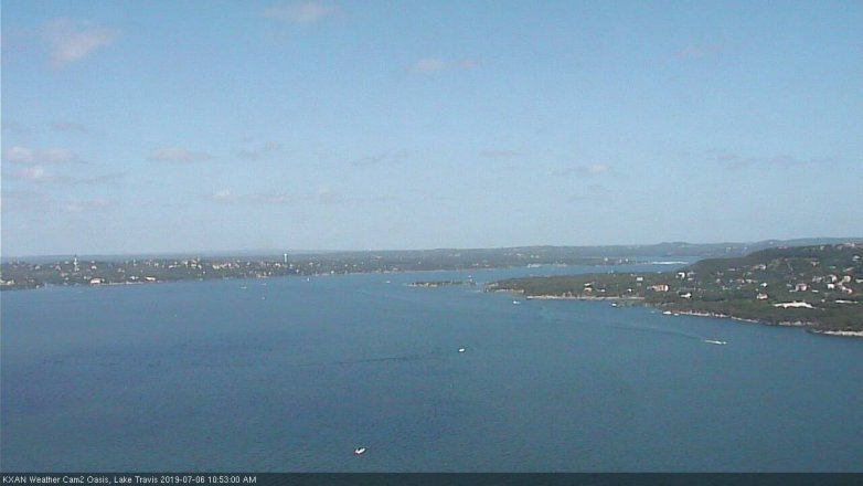 Lake Travis webcam, July 6, 2019 9:55 AM CT