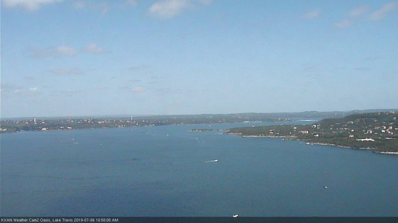 Lake Travis webcam, July 6, 2019 10:00 AM CT