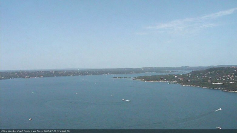 Lake Travis webcam, July 6, 2019 11:45 AM CT