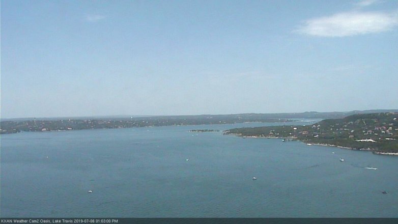 Lake Travis webcam, July 6, 2019 12:05 PM CT