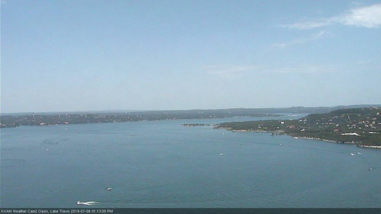 Lake Travis webcam, July 6, 2019 12:15 PM CT