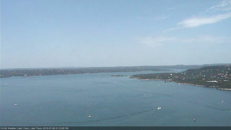 Lake Travis webcam, July 6, 2019 12:25 PM CT