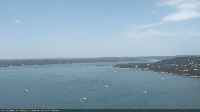 Lake Travis webcam, July 6, 2019 12:30 PM CT
