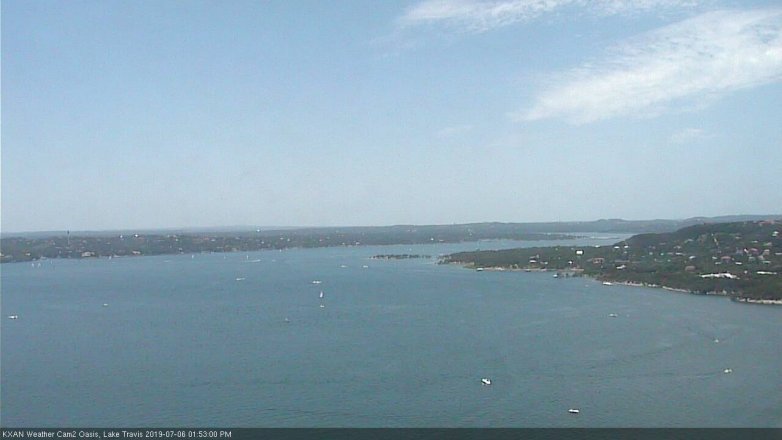 Lake Travis webcam, July 6, 2019 12:55 PM CT