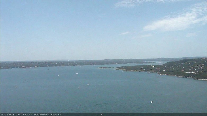 Lake Travis webcam, July 6, 2019 1:00 PM CT