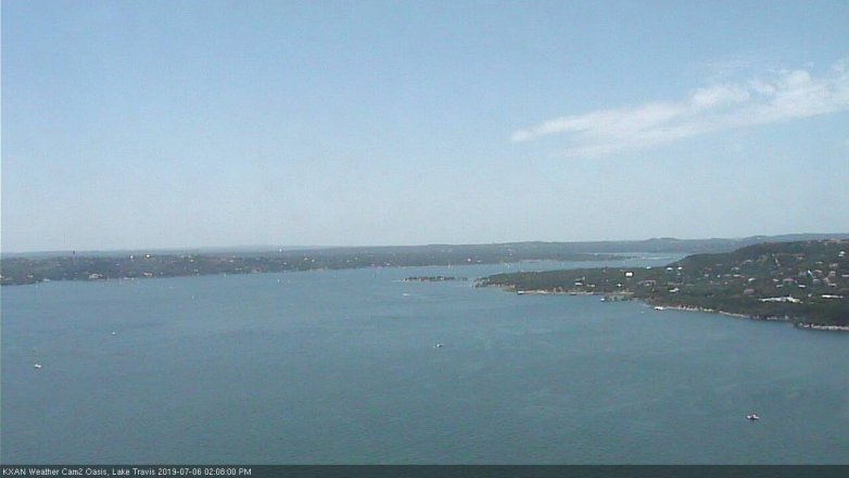 Lake Travis webcam, July 6, 2019 1:10 PM CT