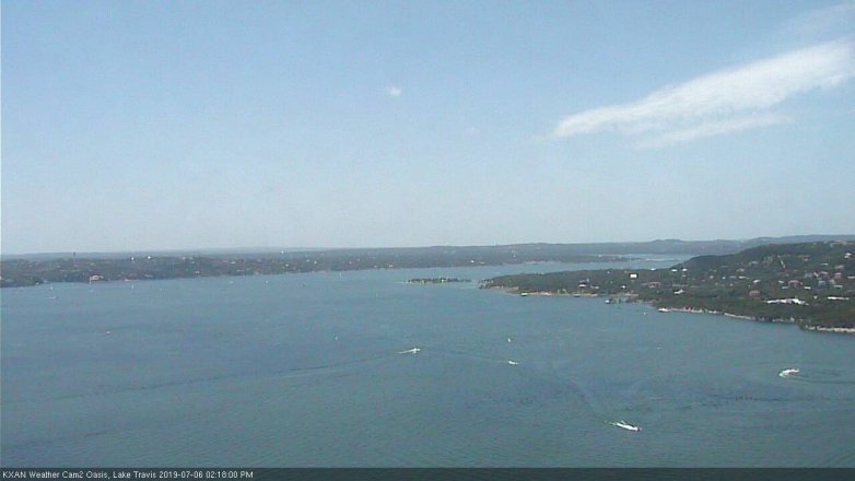 Lake Travis webcam, July 6, 2019 1:20 PM CT