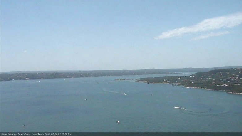 Lake Travis webcam, July 6, 2019 1:25 PM CT