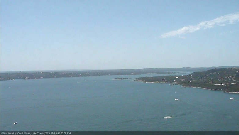Lake Travis webcam, July 6, 2019 1:35 PM CT