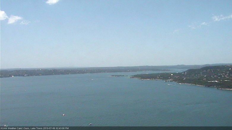 Lake Travis webcam, July 6, 2019 1:45 PM CT