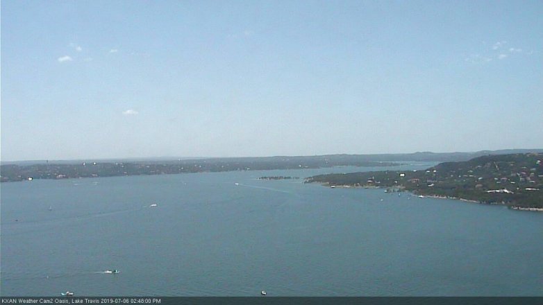 Lake Travis webcam, July 6, 2019 1:50 PM CT