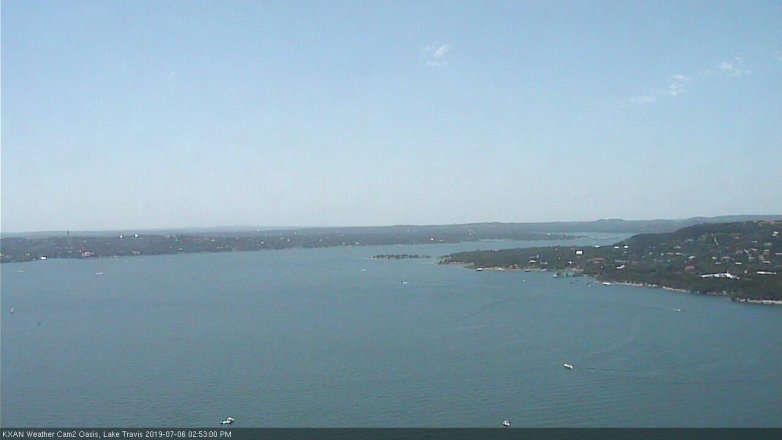 Lake Travis webcam, July 6, 2019 1:55 PM CT