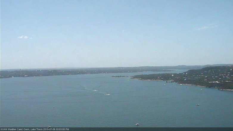 Lake Travis webcam, July 6, 2019 2:05 PM CT