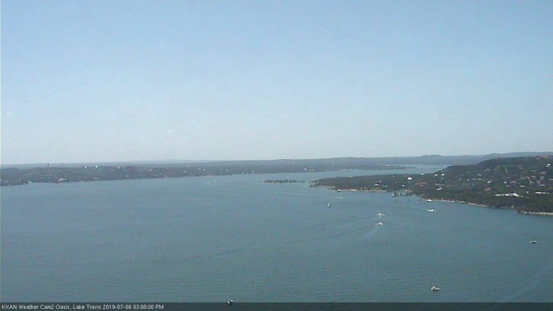 Lake Travis webcam, July 6, 2019 2:10 PM CT