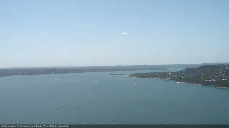 Lake Travis webcam, July 6, 2019 2:20 PM CT