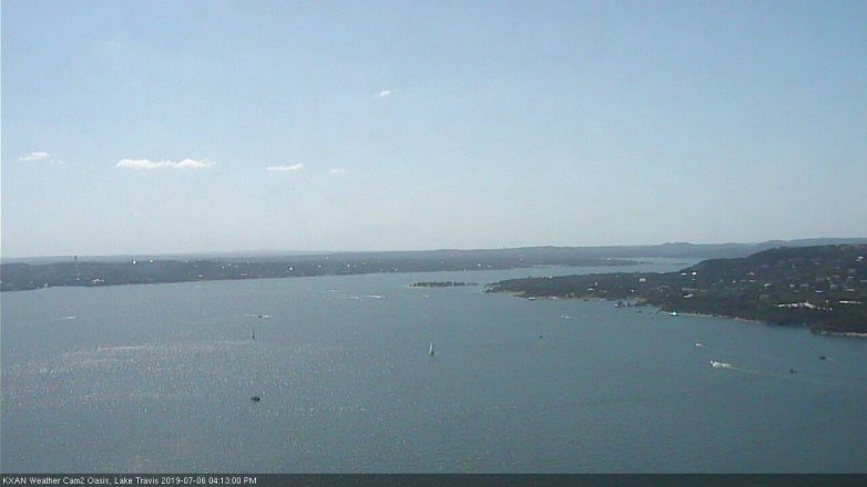 Lake Travis webcam, July 6, 2019 3:15 PM CT