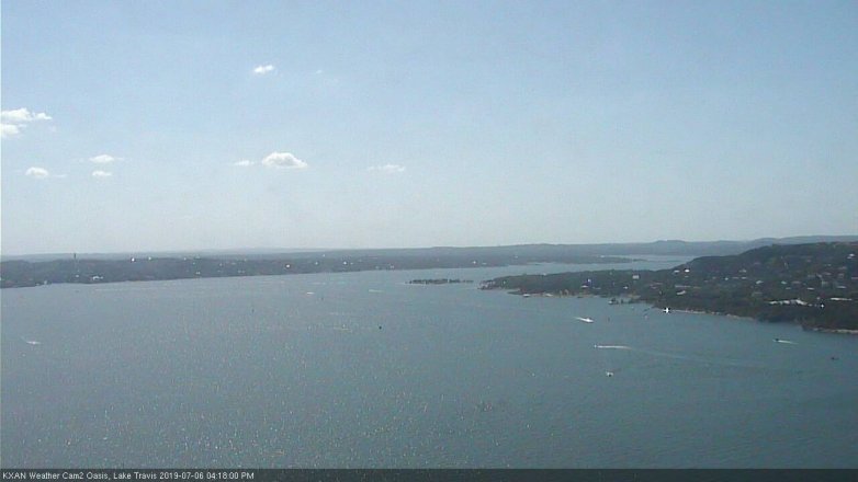 Lake Travis webcam, July 6, 2019 3:20 PM CT