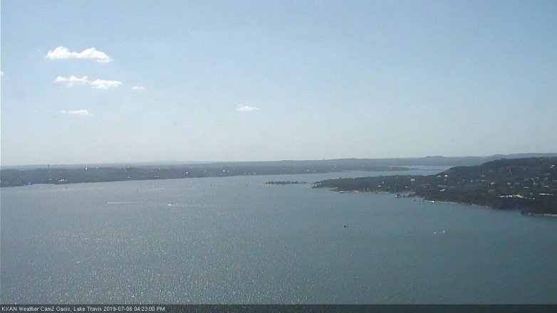 Lake Travis webcam, July 6, 2019 3:25 PM CT