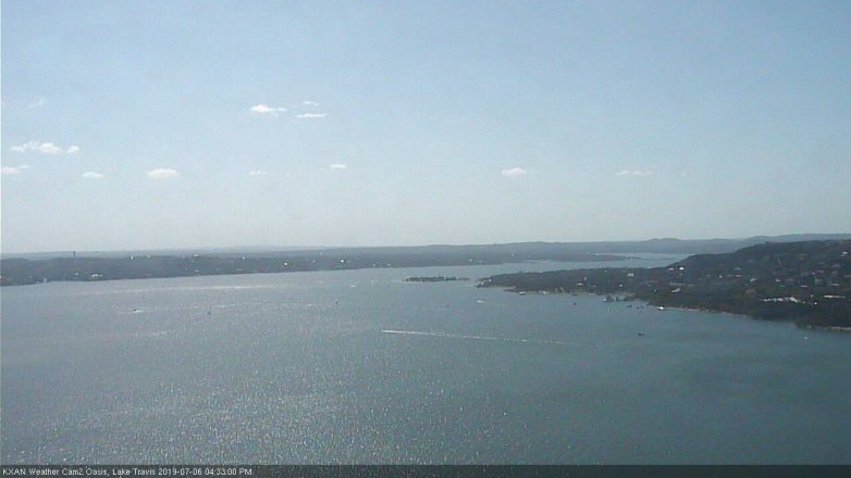 Lake Travis webcam, July 6, 2019 3:35 PM CT