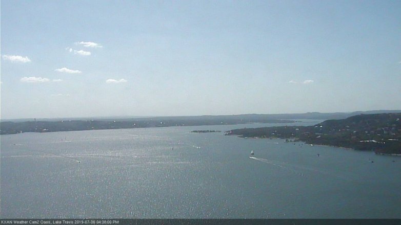 Lake Travis webcam, July 6, 2019 3:40 PM CT