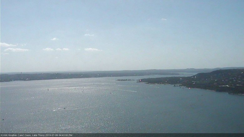 Lake Travis webcam, July 6, 2019 3:45 PM CT