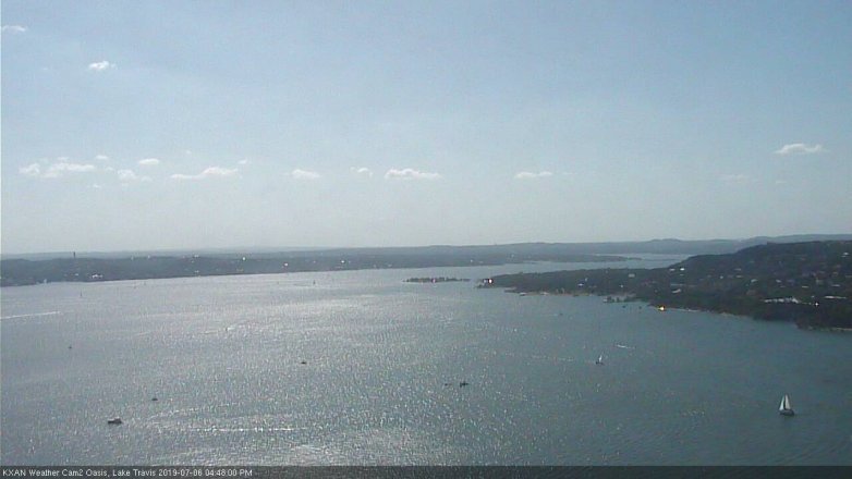 Lake Travis webcam, July 6, 2019 3:50 PM CT