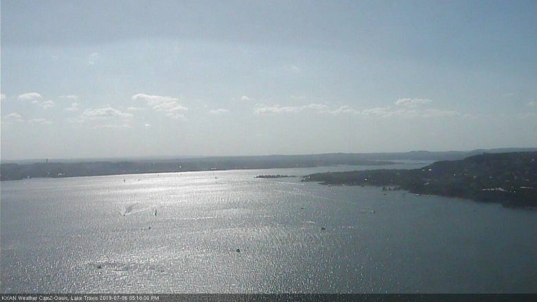 Lake Travis webcam, July 6, 2019 4:20 PM CT