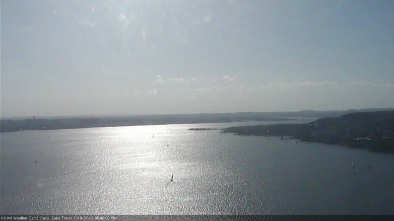 Lake Travis webcam, July 6, 2019 4:50 PM CT