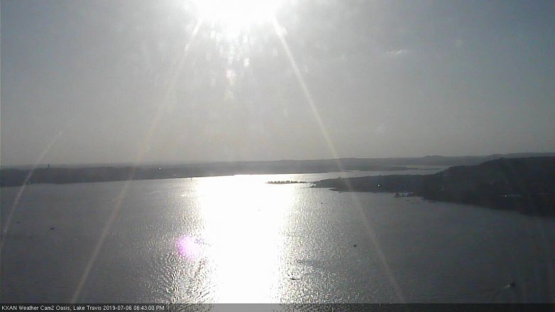 Lake Travis webcam, July 6, 2019 5:45 PM CT
