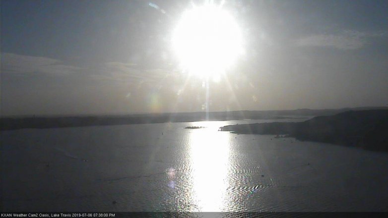 Lake Travis webcam, July 6, 2019 6:40 PM CT