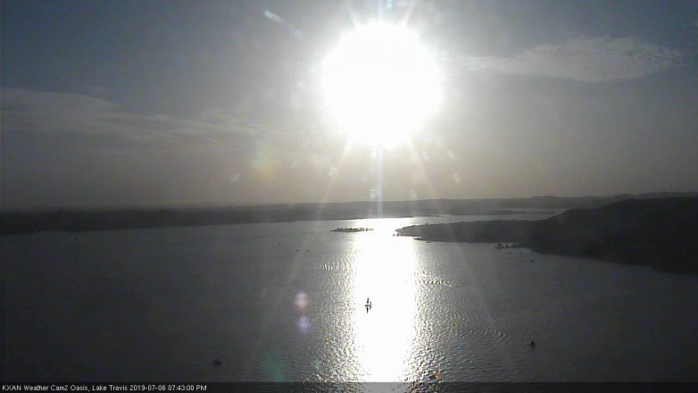 Lake Travis webcam, July 6, 2019 6:45 PM CT