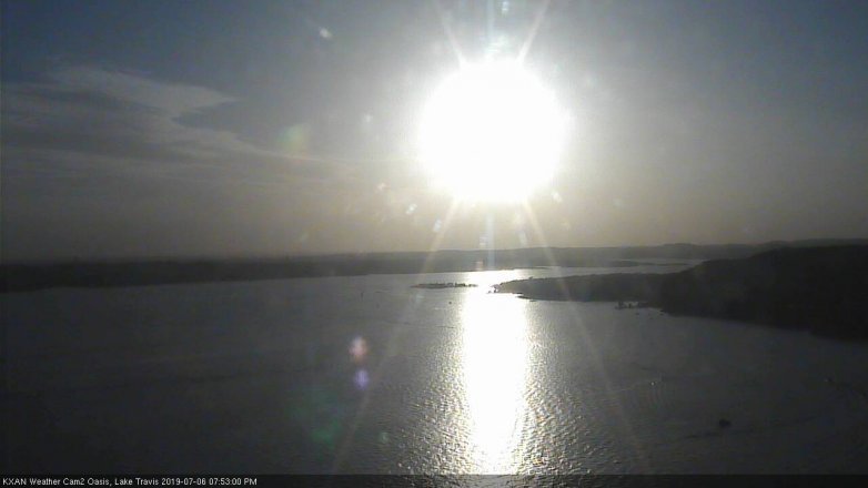 Lake Travis webcam, July 6, 2019 6:55 PM CT