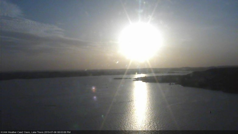 Lake Travis webcam, July 6, 2019 7:05 PM CT