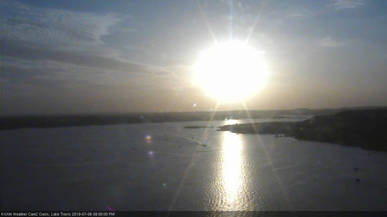 Lake Travis webcam, July 6, 2019 7:10 PM CT
