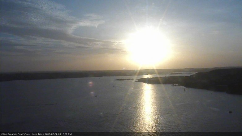 Lake Travis webcam, July 6, 2019 7:15 PM CT