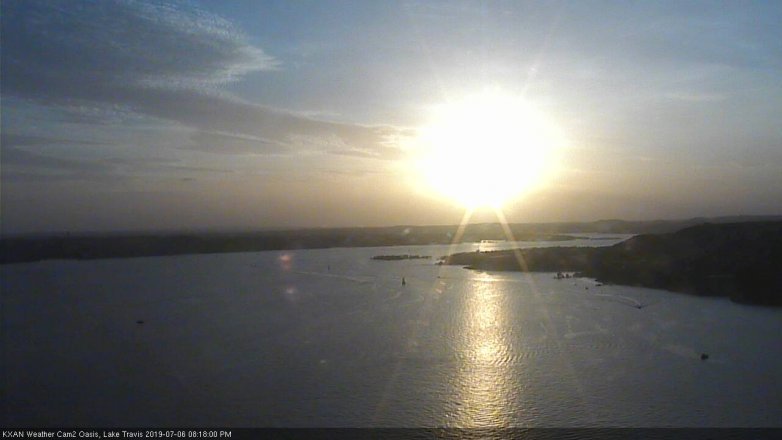 Lake Travis webcam, July 6, 2019 7:20 PM CT