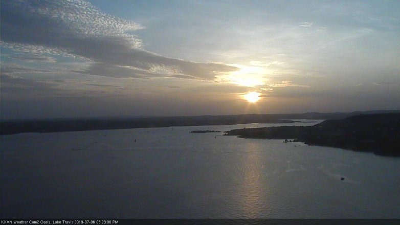 Lake Travis webcam, July 6, 2019 7:25 PM CT