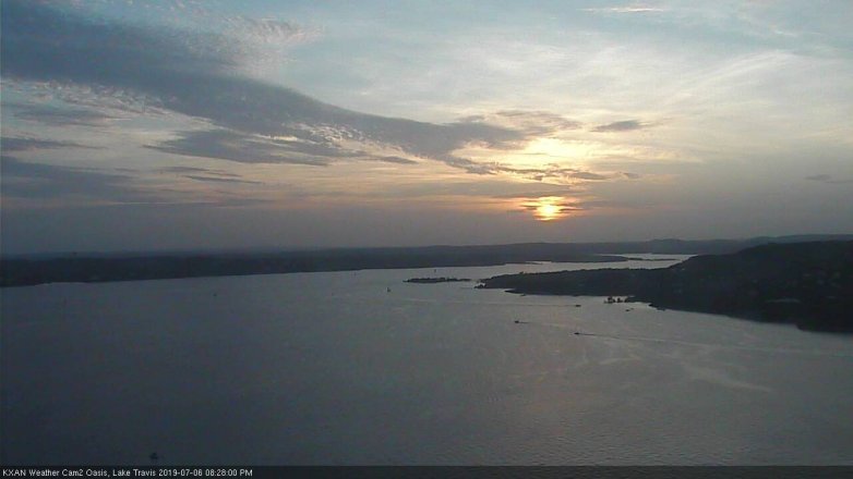 Lake Travis webcam, July 6, 2019 7:30 PM CT