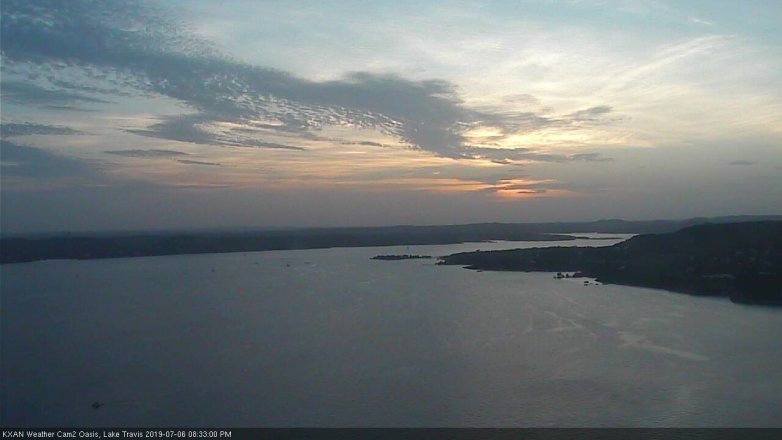 Lake Travis webcam, July 6, 2019 7:35 PM CT