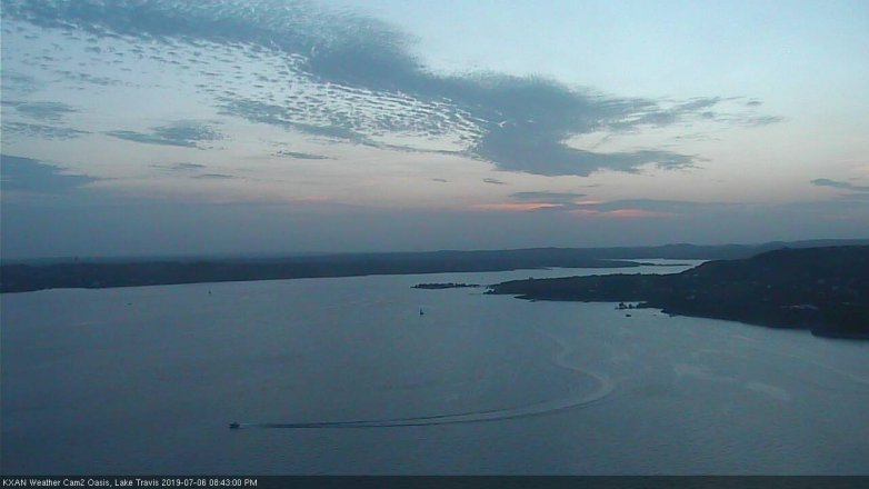 Lake Travis webcam, July 6, 2019 7:45 PM CT