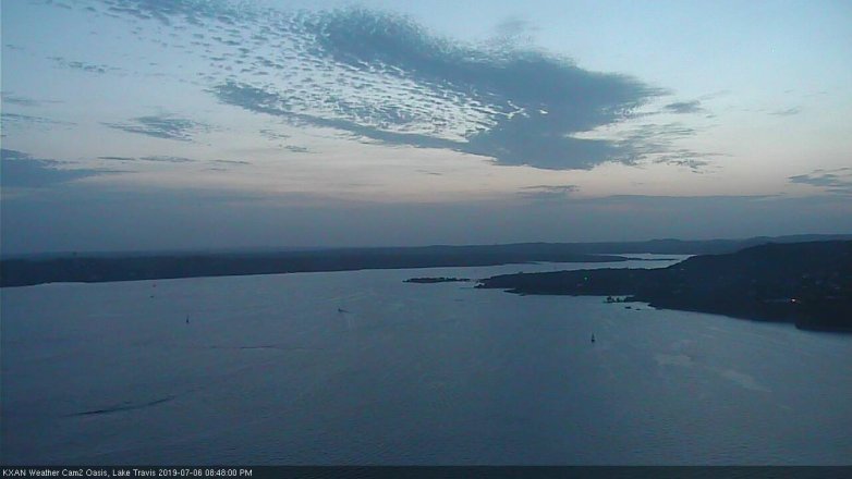 Lake Travis webcam, July 6, 2019 7:50 PM CT