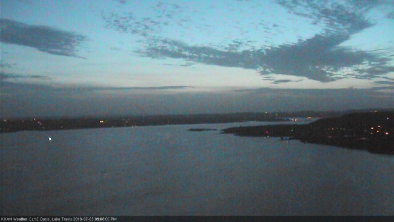 Lake Travis webcam, July 6, 2019 8:10 PM CT