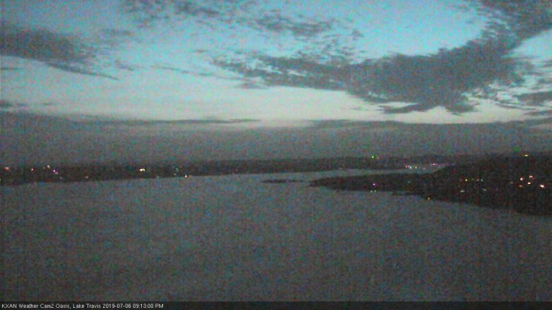 Lake Travis webcam, July 6, 2019 8:15 PM CT