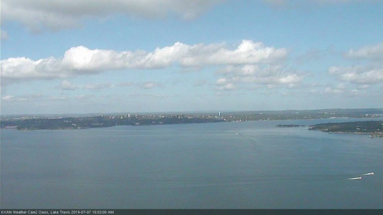 Lake Travis webcam, July 7, 2019 9:05 AM CT