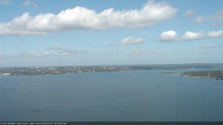 Lake Travis webcam, July 7, 2019 9:20 AM CT